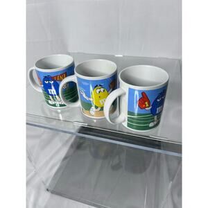 2003 M&M’s Galerie Sports Coffee Mug Set of 3 Mars Licensed Character Cups